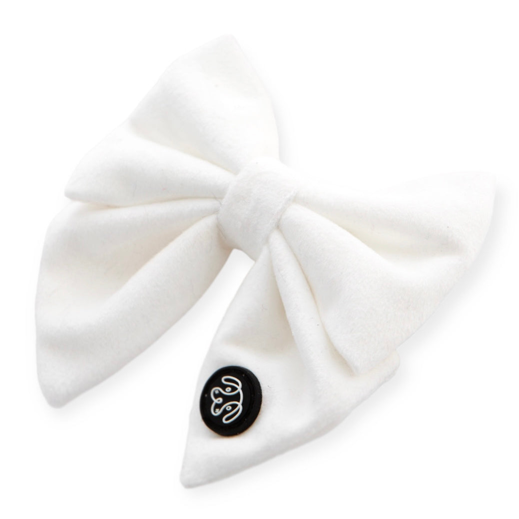 White Velvet Sailor Bow