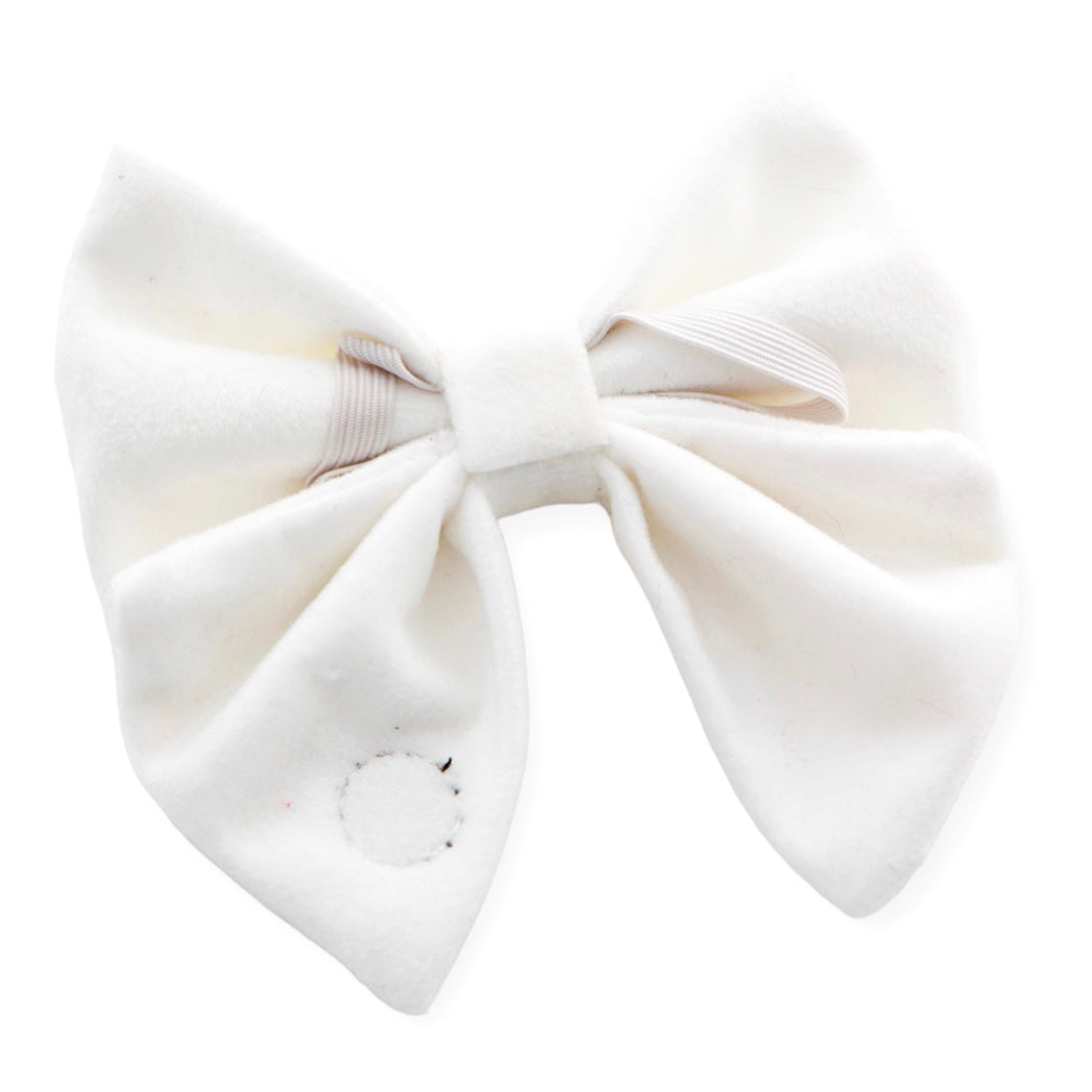 White Velvet Sailor Bow