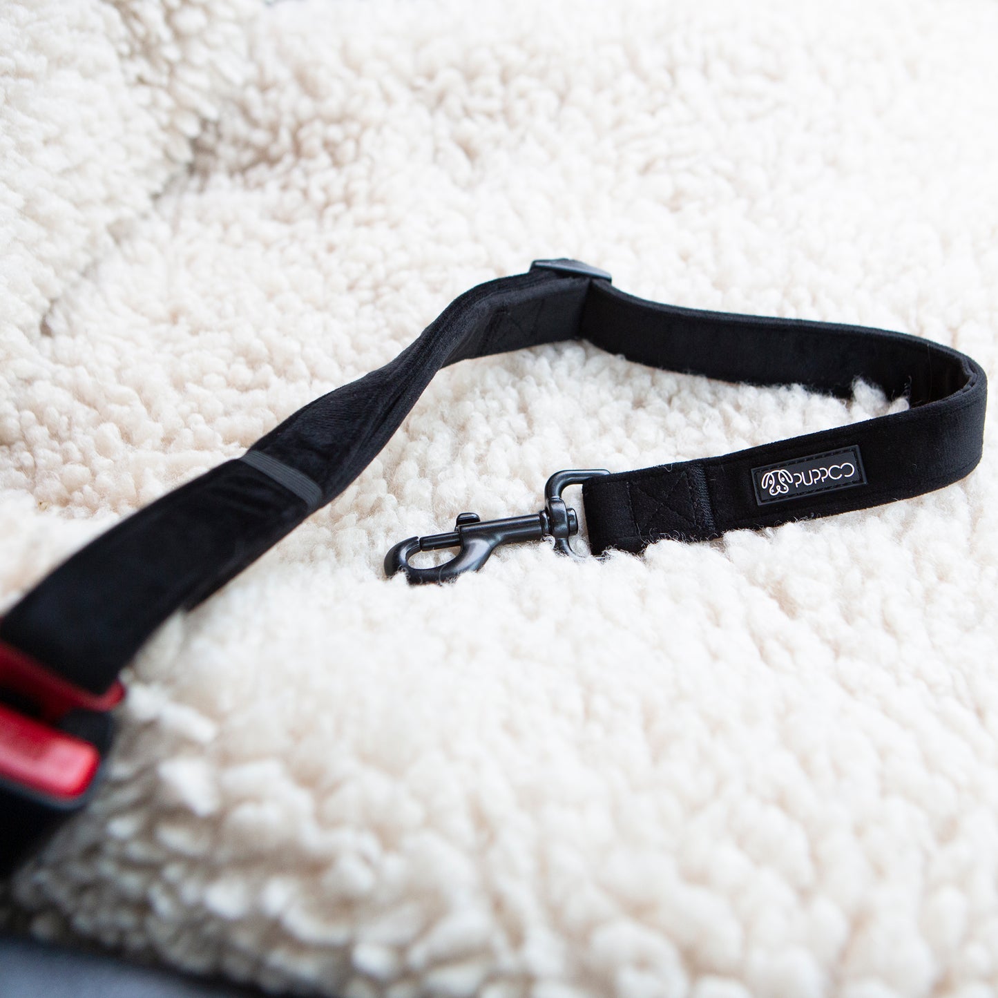 Velvet Adjustable Seat Belt Attachment - Black