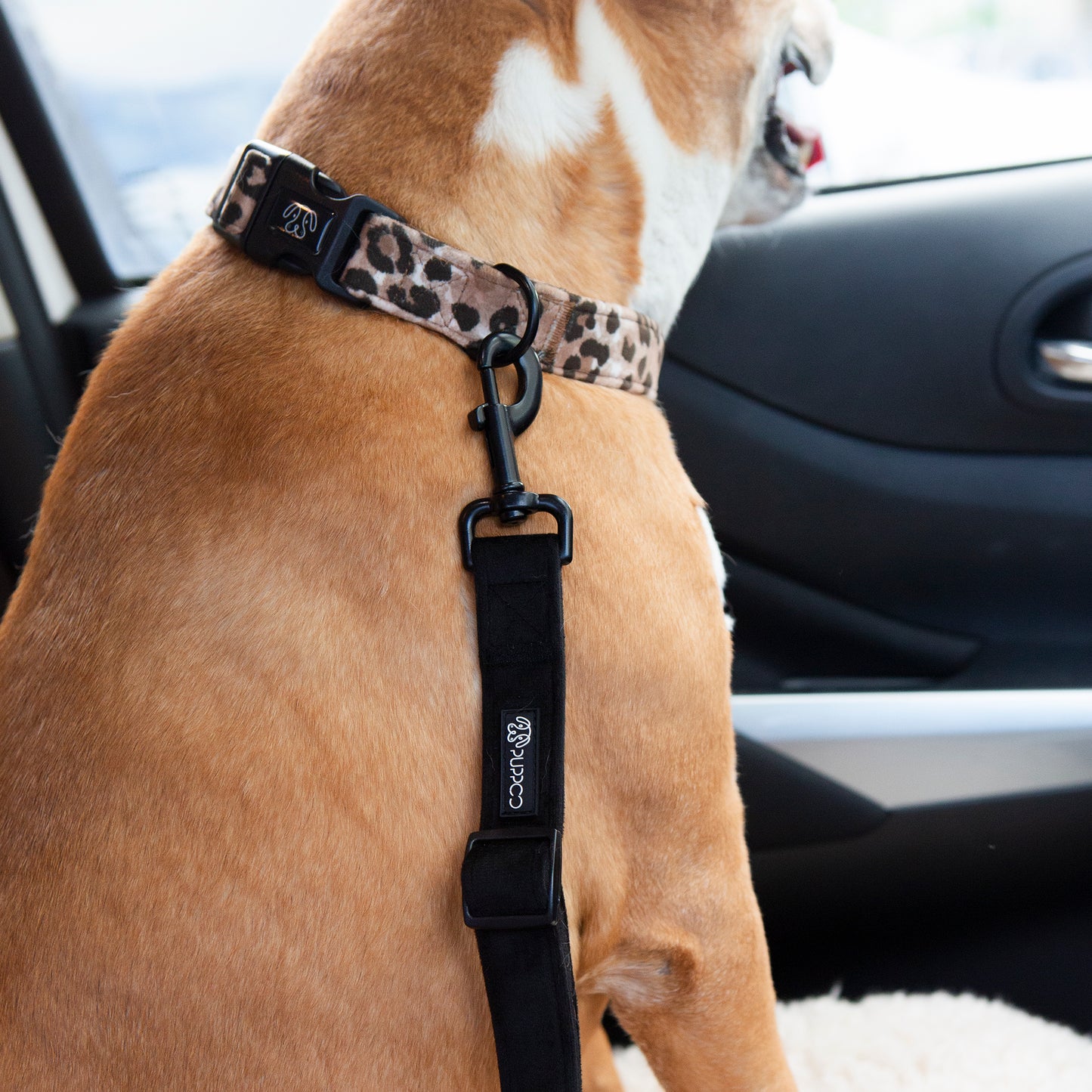 Velvet Adjustable Seat Belt Attachment - Black