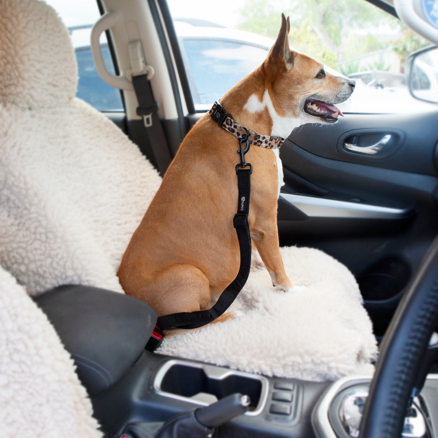 Velvet Adjustable Seat Belt Attachment - Black