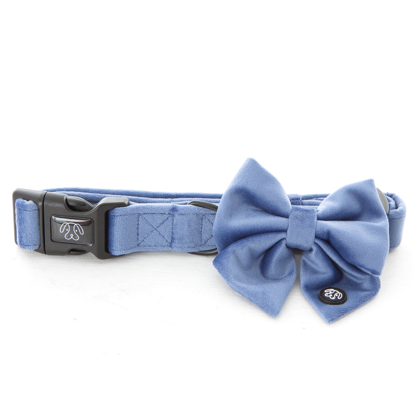 Steel Blue Velvet Sailor Bow