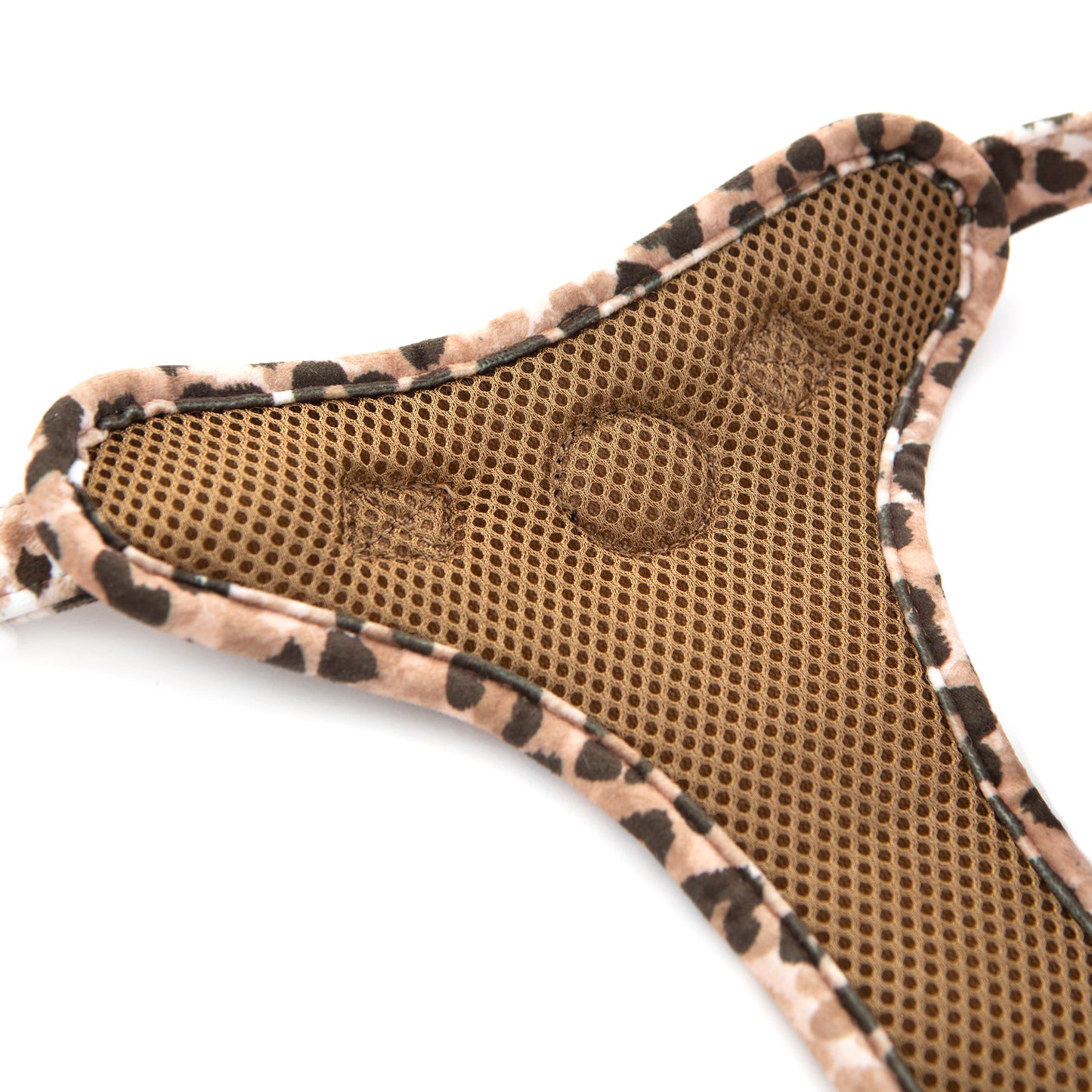 Leopard Print Dog Harness inside mesh