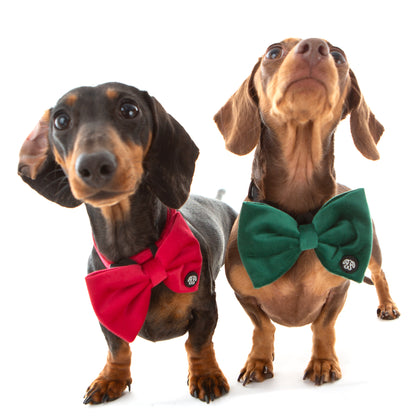 Large Green Velvet Bow Tie