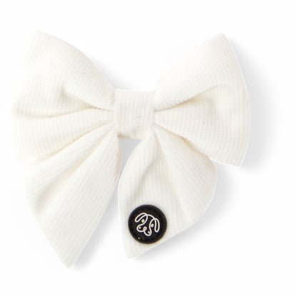 *NEW*  White Corduroy Sailor Bow