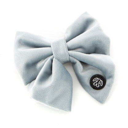 Dusty Blue Velvet Sailor Bow