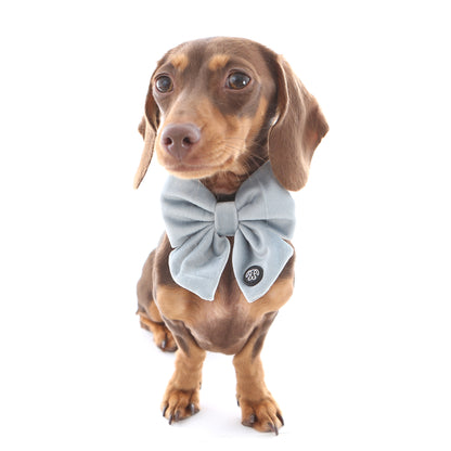 Dusty Blue Velvet Sailor Bow