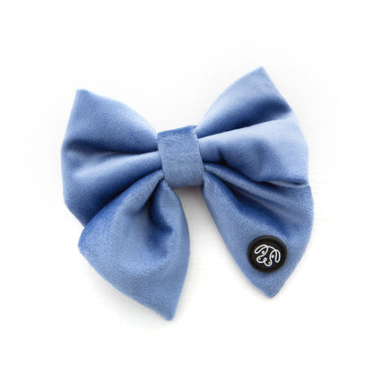 Steel Blue Velvet Sailor Bow