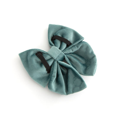 Teal Velvet Sailor Bow